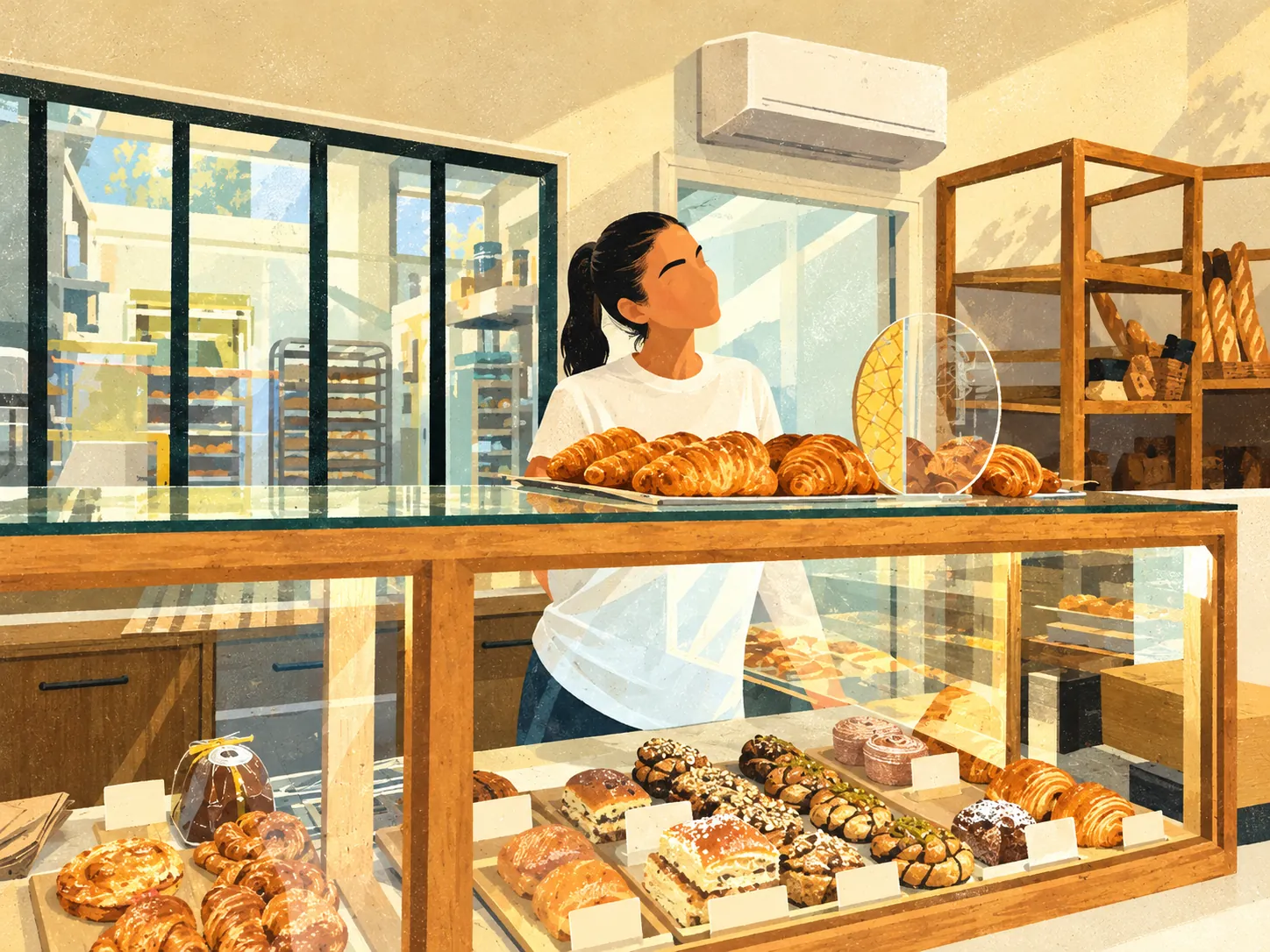 Illustration de Romane, jeune boulangerie aux croissants primés, boulevard de la Croix-Rousse, pentes, Lyon 1er