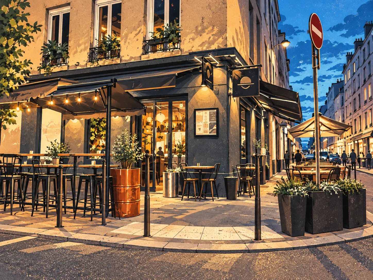 Illustration de L'Artchimiste, bar à cocktails d'angle avec terrasse et mange-debout, rue du Professeur-Weill, Lyon 6e
